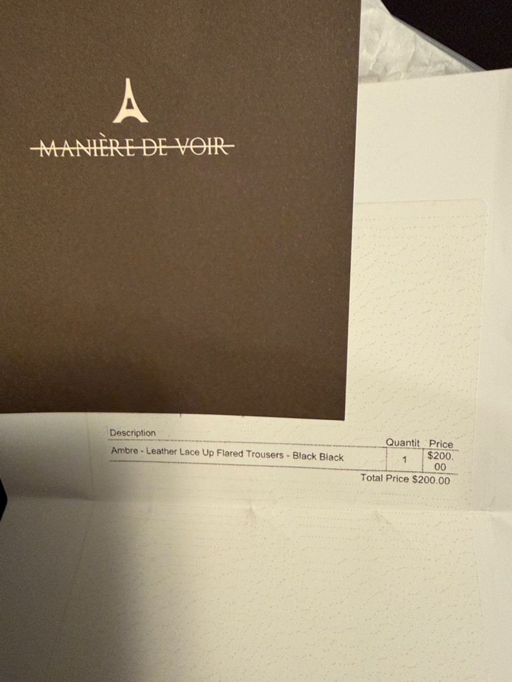 Maniere De Voir Black Faux Leather Pants with Branded Tag - Picture 9 of 10